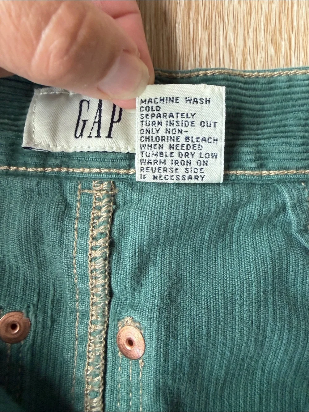 Vintage 90s/Y2K Gap Kids Forest Green Corduroy Mini Skirt - Size 10